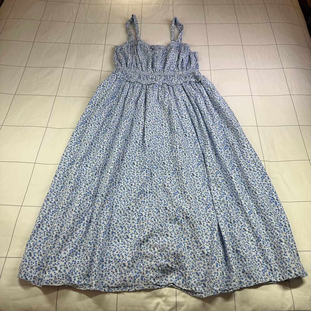 Gap Dress Womens Large Blue Floral Ditsy Sleeveless Cottage Prairie Milkmaid - Picture 3 of 11